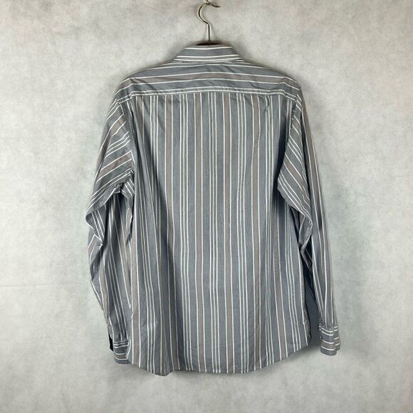 Banana Republic SzM 15-151/2 Blue and Orange Stripped Dress Shirt - Picture 2 of 12